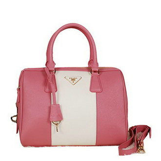 2014 Prada Saffiano Leather 32cm Two Handle Bag BL0823 pink&white for sale